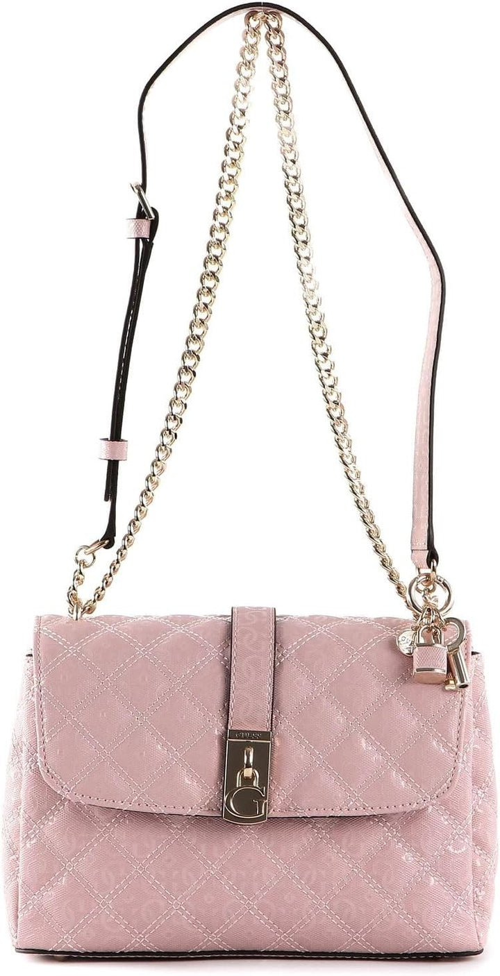 Guess Damen Gaia Umwandelbare Umhängetasche, Klapptasche, Einheitsgrösse Rosa/Gold, Rosa/Gold