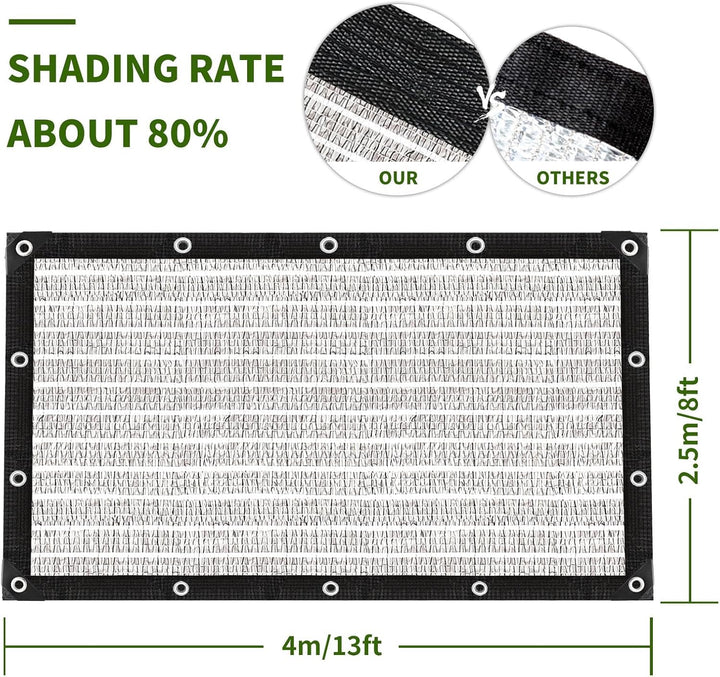 Garten Schattierungsnetz,Auto-Sonnenschutz aus Alunetz,80% Sonnensegel Mit Einfassung Mit Ösen Einfa