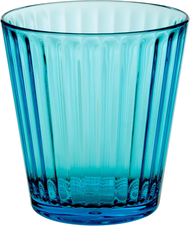 Melamin Geschirr Set 20 Teile elegante Steingut Optik in blau mit Tassen Wasserglas 360 ml blau - fü