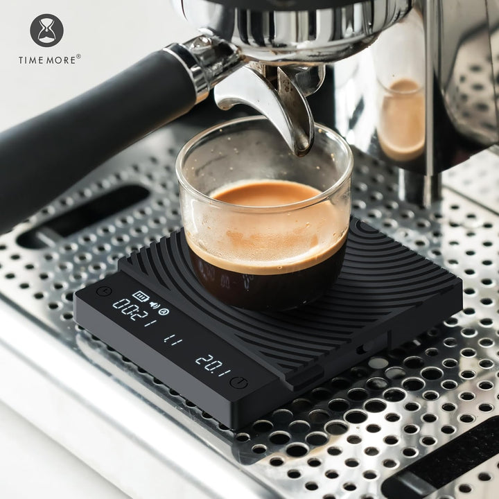 TIMEMORE Black Mirror Mini, digitale Kaffeewaage mit Timer, 2 kg/0,1 g, Durchflussrate-Funktion, kom
