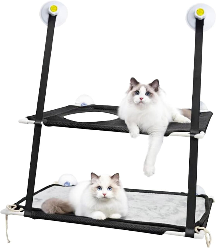 Fenster Katzenhängematte für Katzen bis 25kg,Doppellagiges Katzen Hängematte für Katze in Innenräume
