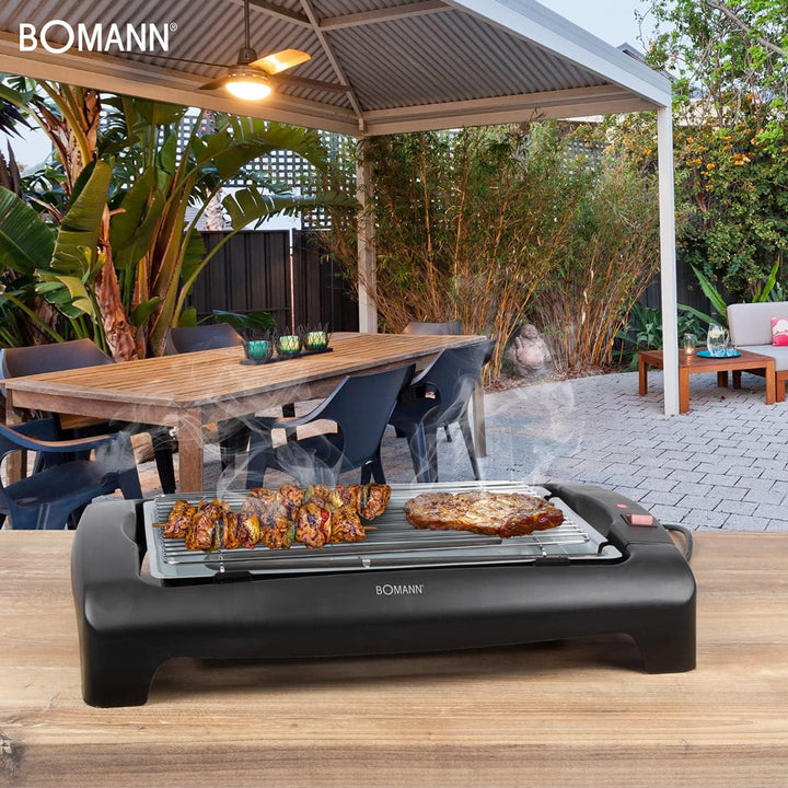 Bomann Elektrogrill 1240 CB N, Barbecue-Tischgrill, Indoor-Outdoor BBQ-Grill, klein, elektrischer Ti