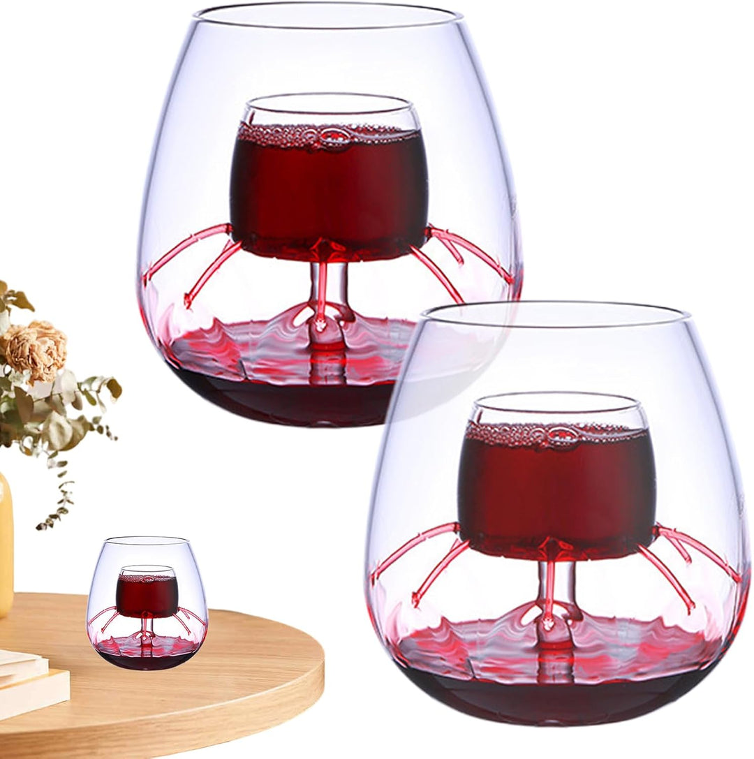 Brunnenbelüfter-Set, Belüften von Weingläsern | Belüften von Glaszubehör,Weingläser-Dekanter mit fla