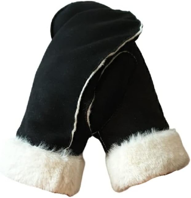 AXELENS Fäustlinge Winterhandschuhe Damen Schwarz, Schwarz
