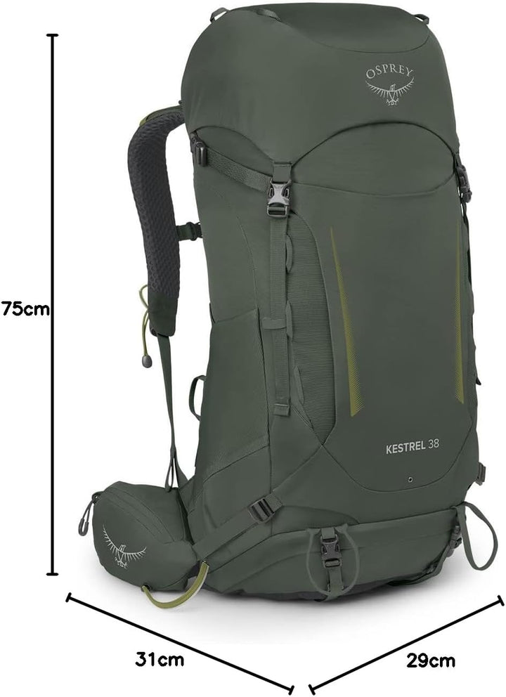 Osprey Europe Herren Kestrel 38 Backpack Bonsai Green L-XL, Bonsai Green L-XL