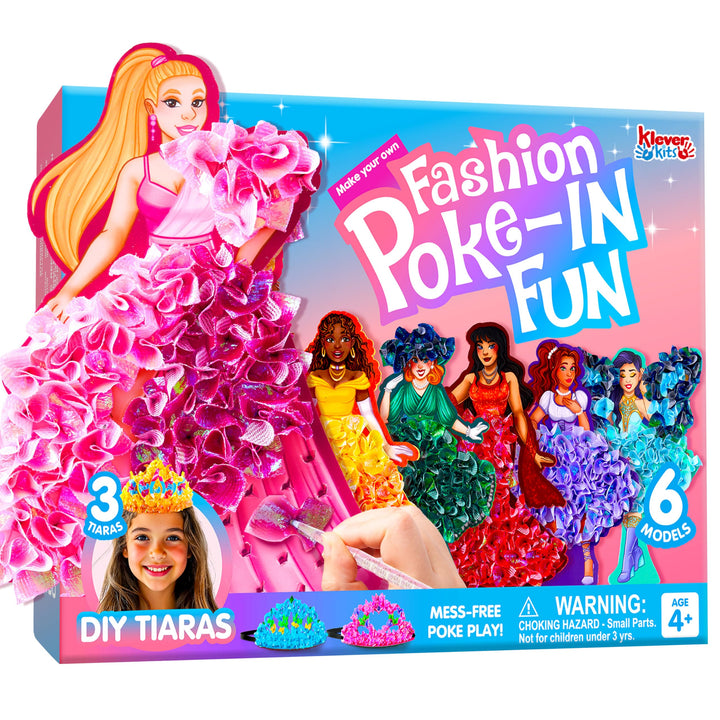 Klever Kits Poke-in Art Modemodelle, Prinzessinnen, sauberer Spass für Kinder, DIY-Bastelsets, kreat