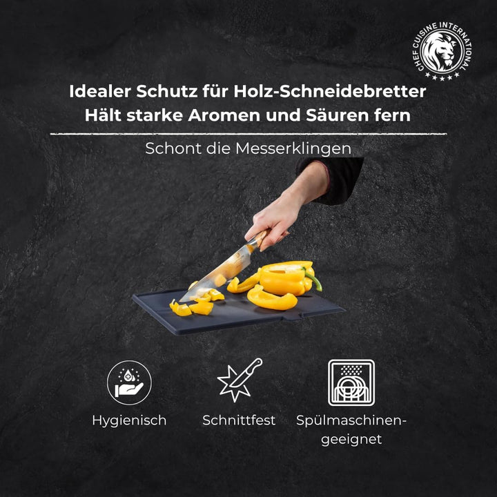 CHEF CUISINE Schneideunterlagen aus Kunststoff, 3er-Set, 32cm x 24cm / 32cm x 12cm / 16cm x 12cm, fü