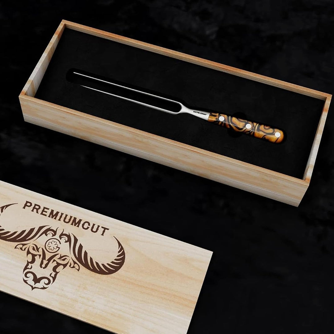 Giesser seit 1776 - Made in Germany - Tranchiergabel 21 cm Spicy Orange, PremiumCut Fork No 1, Fleis