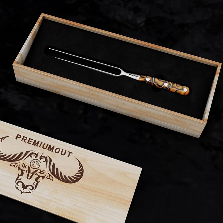 Giesser seit 1776 - Made in Germany - Tranchiergabel 21 cm Spicy Orange, PremiumCut Fork No 1, Fleis