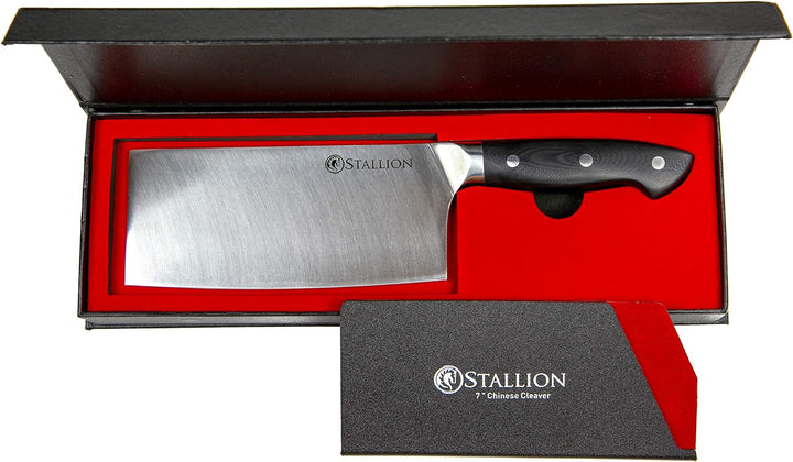 Stallion Professional Messer Chinesisches Kochmesser 17,5 cm - Klinge aus deutschem 1.4116 Messersta