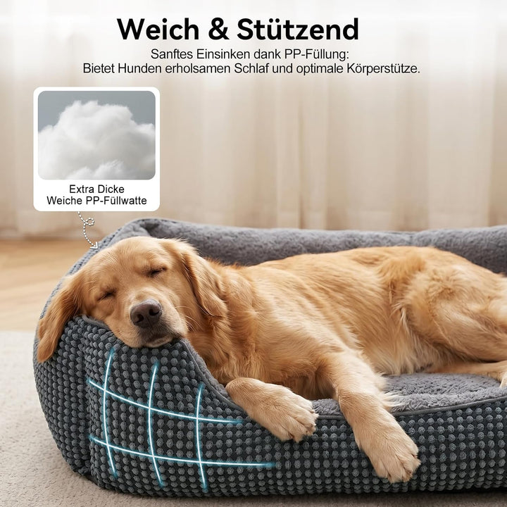 FURTIME Hundebett Mittelgrosse Hunde, Hundekorb Waschbar Flauschig, Rutschfestes Hundekörbchen Hunde