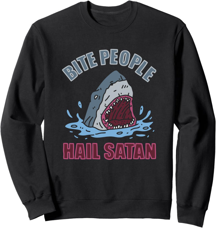 Bite People Hail Satan Goth Occult Grunge Satanic Sweatshirt