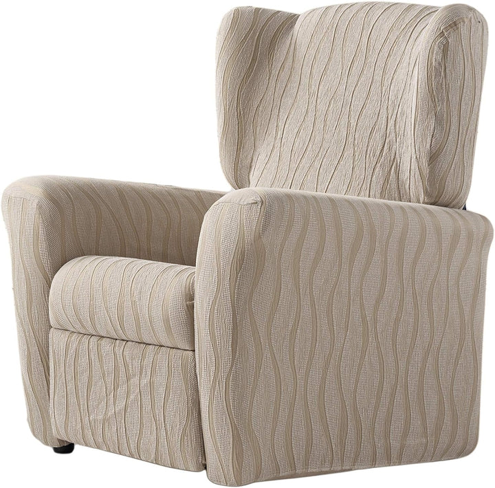 Zebra Textil Andromeda - Elastische Husse Relax-Sessel Grösse 1 Sitzer (Standard), Farbe Leinen (Meh