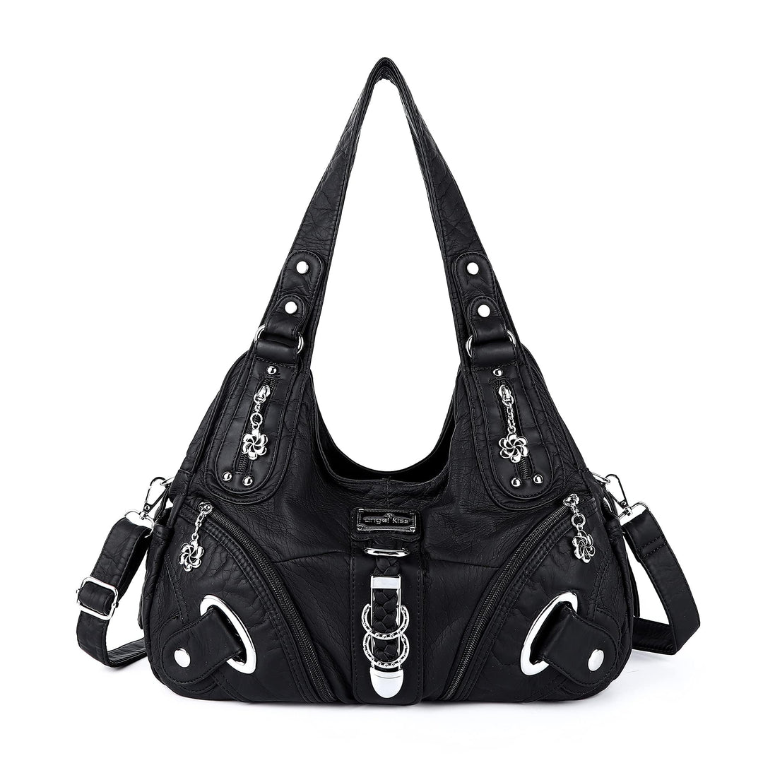 Angel Kiss Damen Schultertasche Hobo Tasche Umhängetaschen Schlusstaschen Henkeltaschen weiches PU L