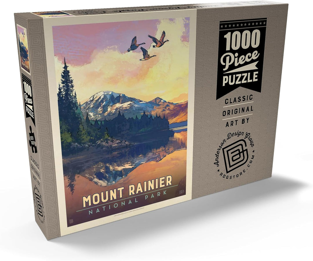 Mount Rainier National Park: Daybreak, Vintage Poster - Premium 1000 Teile Puzzle - MyPuzzle Sonderk