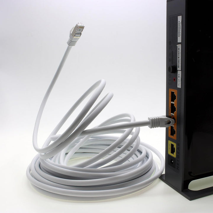 1aTTack.de 7,5m - weiss - 5 Stück CAT.7 Netzwerkkabel Sftp (Rohkabel) Patchkabel (SET) 10000Mbit/s -
