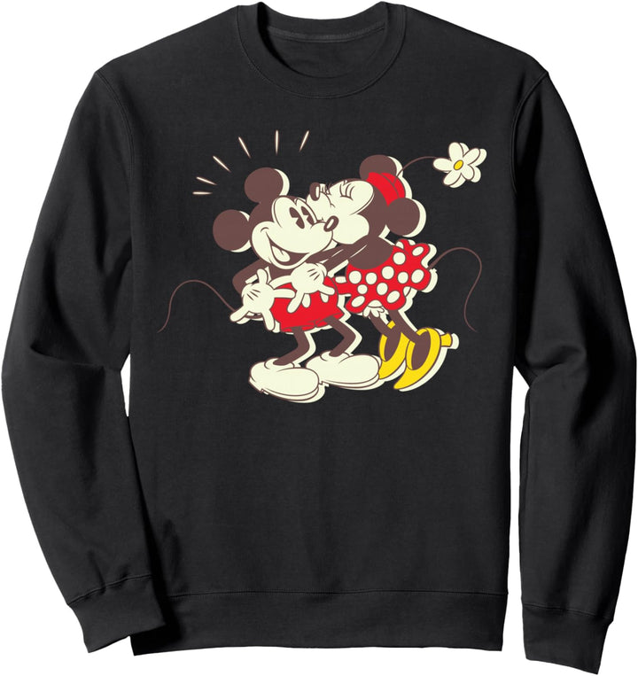 Disney Vintage Mickey and Minnie Mouse Kiss Sweatshirt