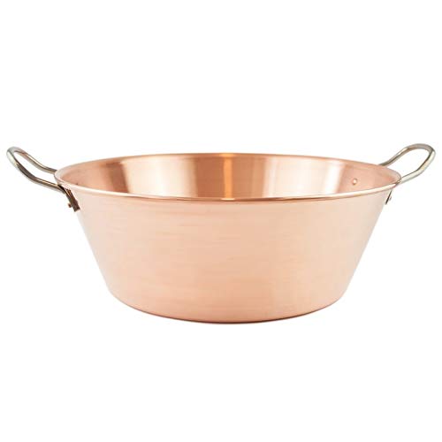 Cuisine Romefort | Kupfer Marmeladentopf Ø 38 cm | Griffe aus Edelstahl | Glatter Kupfertopf zum Koc