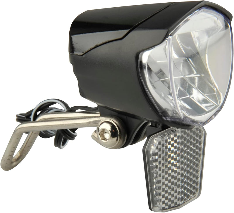 FISCHER Fahrrad Dynamo LED-Scheinwerfer 70 LUX | Fahrradlampe mit Standlichtfunktion | LED-Fahrradli