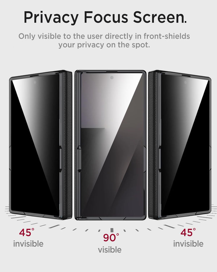 Miimall Privacy Case Kompatibel mit Samsung Galaxy Z Fold 7 Hülle Anti-SPY Displayschutz+Scharniersc