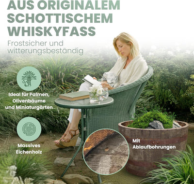 Temesso Halbes Fass aus einem originalen schottischen Whiskyfass (Natur - mit Ablaufbohrungen)