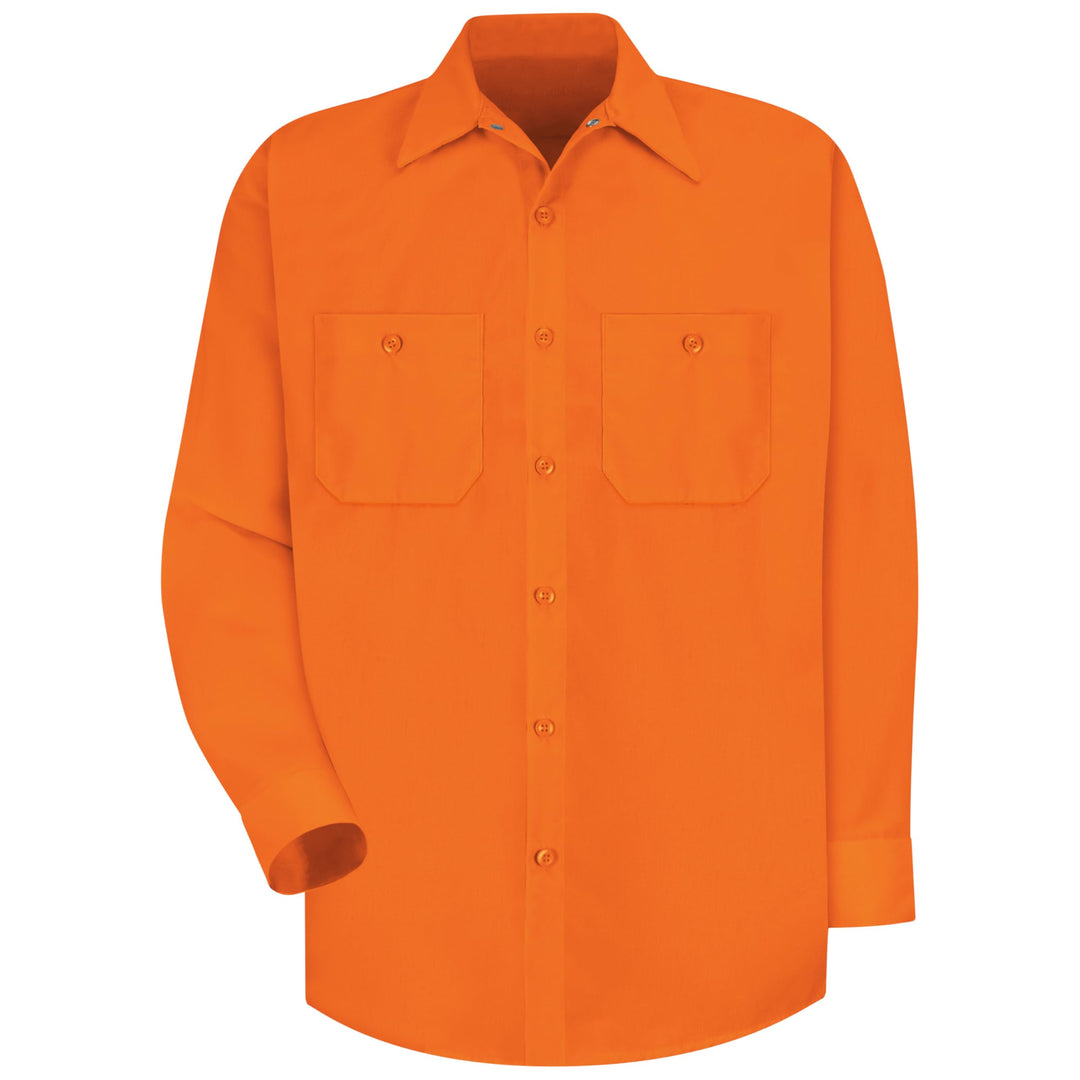 Red Kap Herren Men's Long Sleeve Enhanced Visibility Work Shirt Hemd M Fluoreszierendes Orange, M Fl