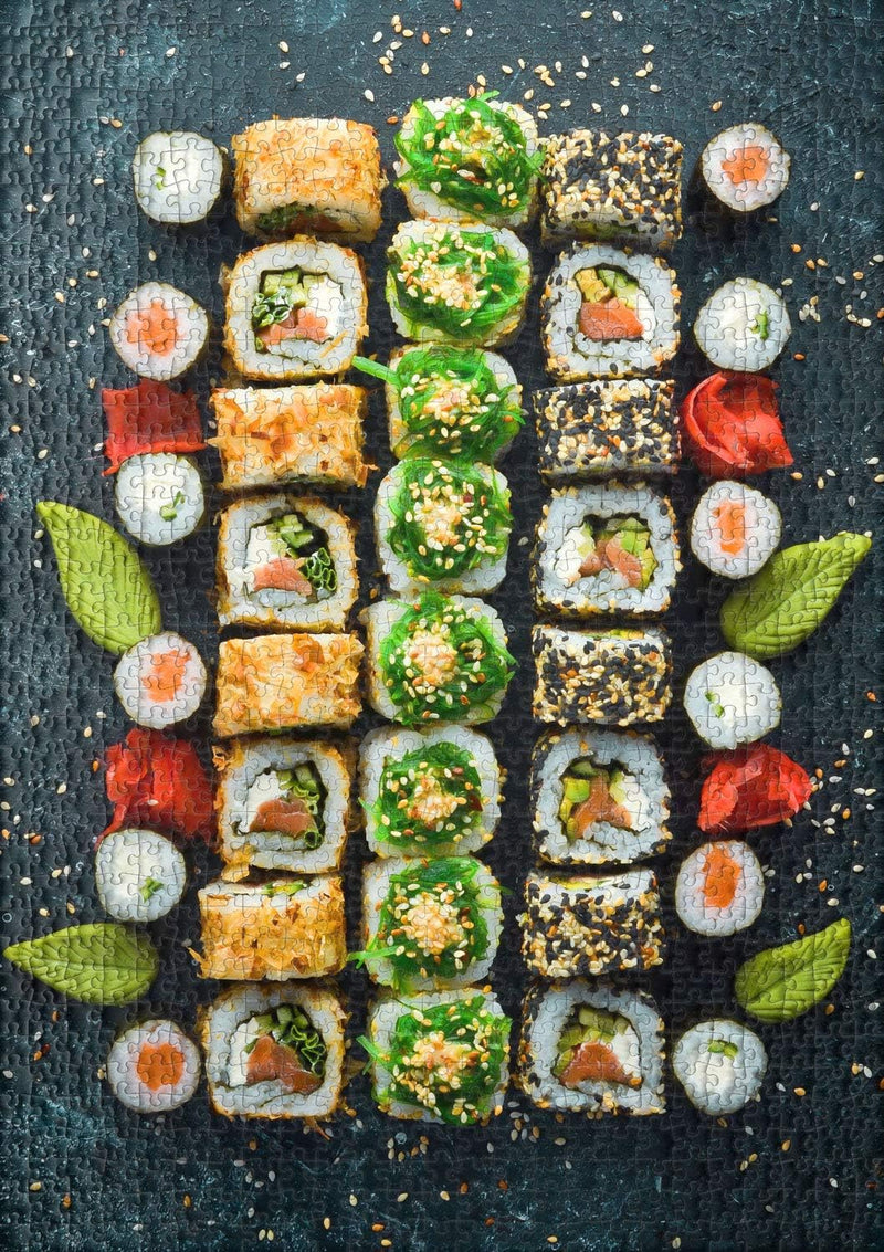 Ulmer Puzzleschmiede - Puzzle „Sushi“ - Japanisches Essen als modernes 1000 Teile Puzzle aus der Küc