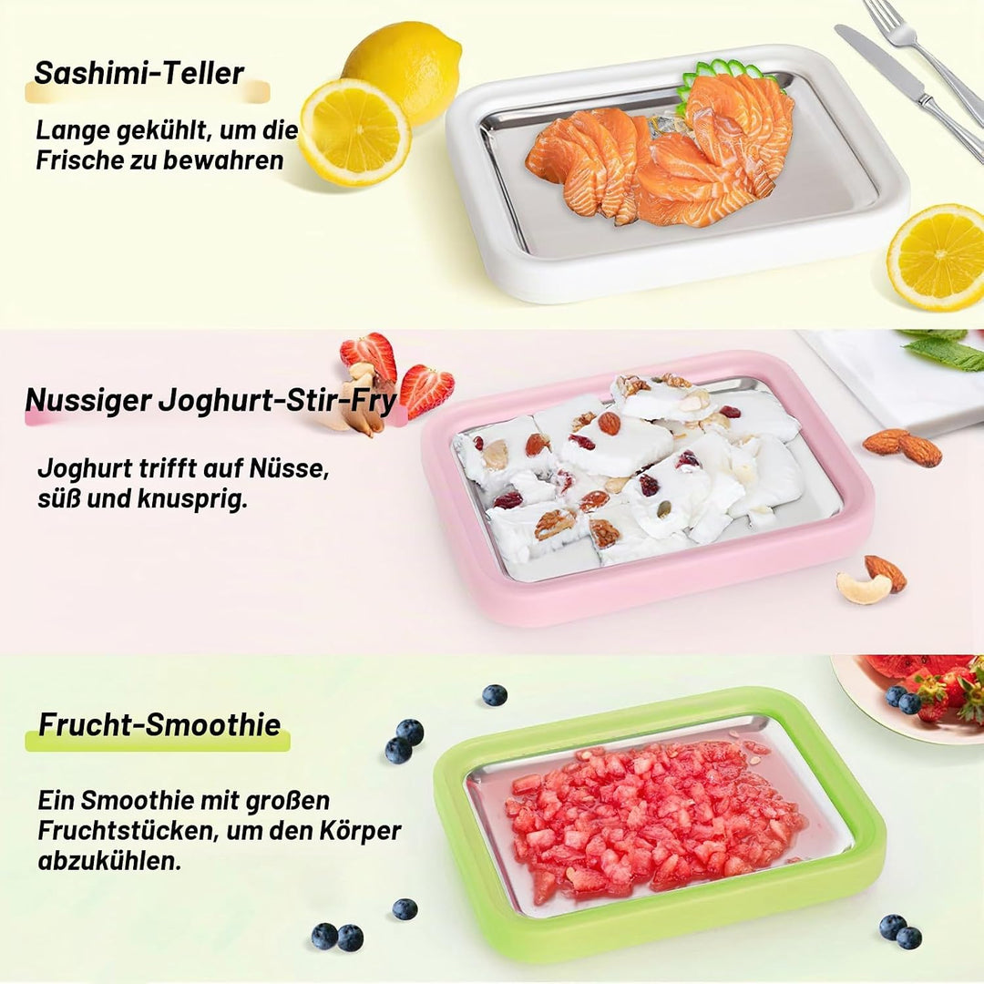 Eisplatte zum Eis Machen, Kommt mit 2 Spateln Ice Cream Machine, Ice Rolls Maschine, Eisenrollmaschi