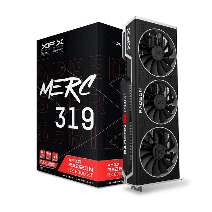 XFX Speedster MERC 319 AMD Radeon™ RX 6900 XT Gaming-Grafikkarte in Schwarz mit 16 GB GDDR6, AMD RDN