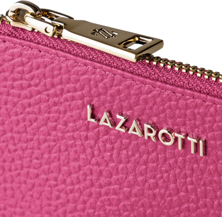 Lazarotti Bologna kompaktes Leder Kreditkartenetui für Damen | mit Reissverschlussfach, 4 Kartenfäch