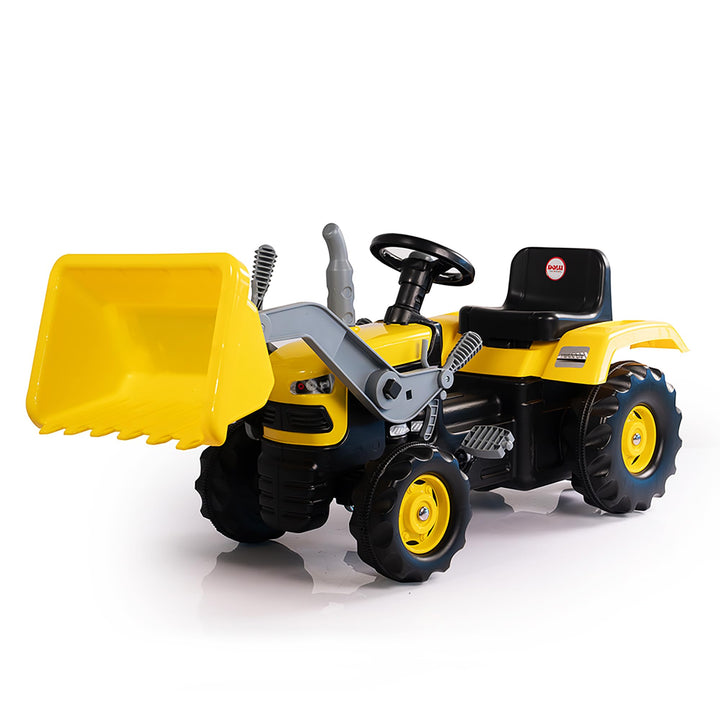 Unbekannt Dolu Pedaltraktor mit Bagger für Kleinkinder ab 3 Jahren, Kinder-Pedaltraktor mit Lernfunk