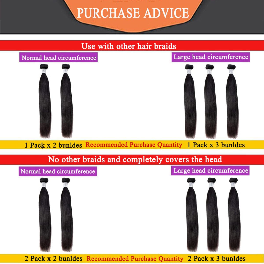 RICHAIR Straight Human Hair Bundles, 2 Bundles, 12 Inches (30.48 cm), 50g/Bundle(100g Total), Brazil