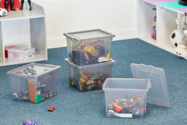 Iris Ohyama, Aufbewahrungsbox aus Kunststoff, 10-Liter-Büro-Aufbewahrungsbox, 8er-Set, BPA-frei, DDU