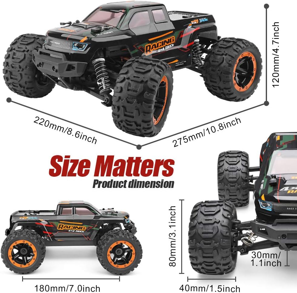 HAIBOXING Ferngesteuertes Auto 1:16 RC Monster Truck, Wasserdichter RTR All Terrain RC Auto 36 km/h,
