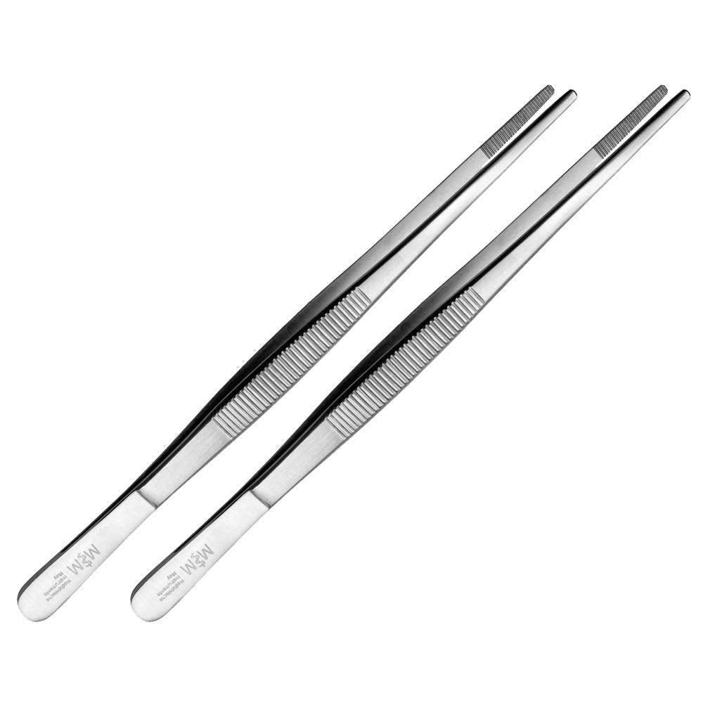 May - Set - 2 x Technische Pinzette gerade - 20 cm - Modellbau Pinzette - Elektriker Pinzette - Indu