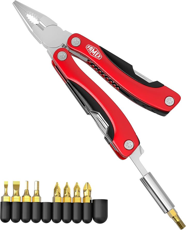 FAMEX 14006 Multitool Multifunktionswerkzeug | für Fahrrad Camping Outdoor Geschenk | Mit tragbarer