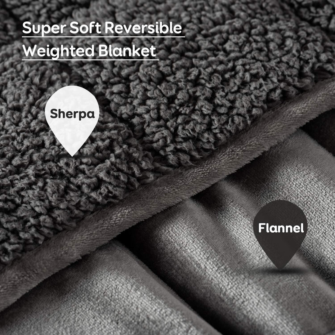 Sivio Sherpa Fleece Gewichtsdecke für Erwachsene, 7kg schwere Fuzzy Decke mit weichem Plüsch Flanell