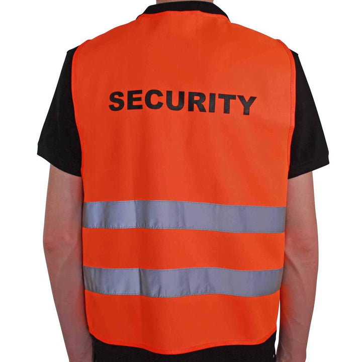 4business 5 Stück Kfz Qualitäts Warnweste Security orange EN ISO 20471 Klasse 2 für Erwachsene Unisi