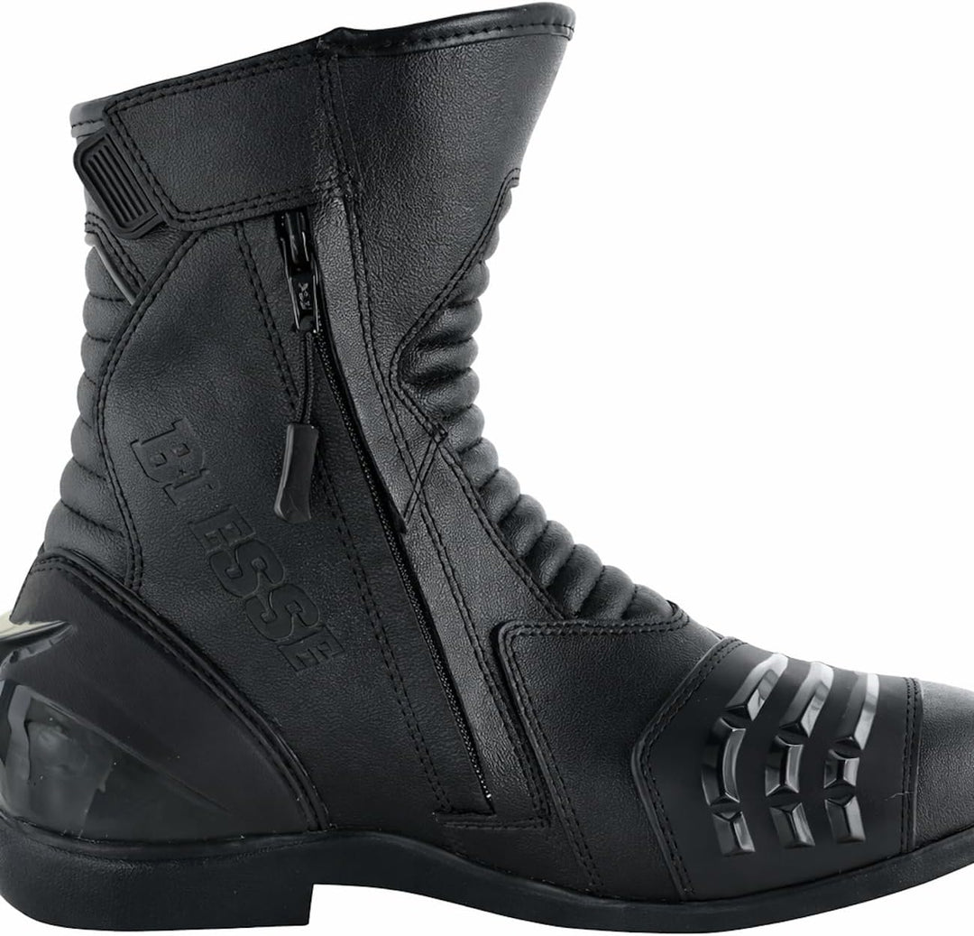 BI ESSE - Motorradschuhe aus Leder, wasserdicht, atmungsaktiv, Winterstiefel für Strasse, Knöchelsch
