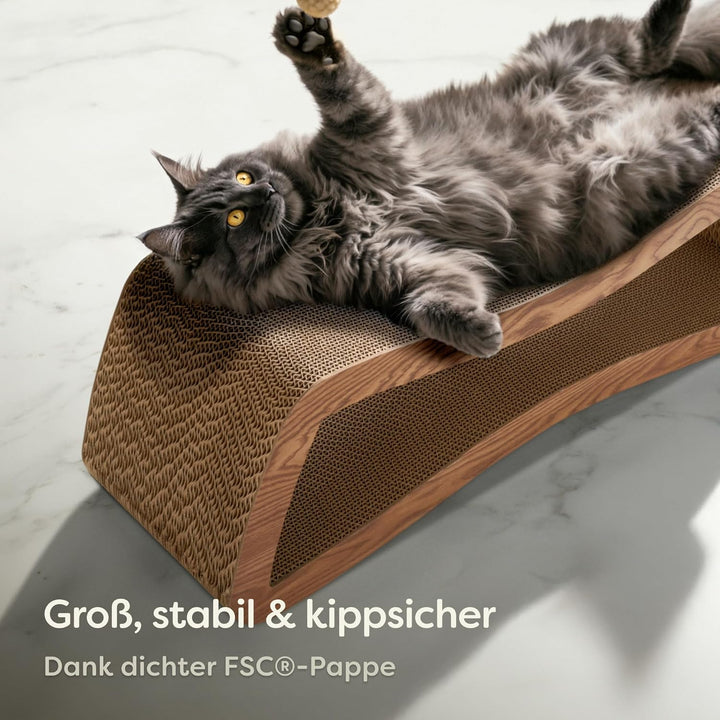 Kratzmöbel Kratzbrett Katze 3-teilig XXL 75cm – Besonders Kratzfeste Kratzpappe zur Krallenpflege –