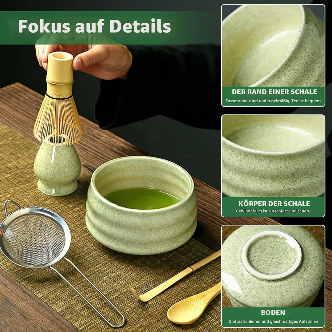 Matcha Set, 8 Stück Matcha Besen Set, Matcha Tea Set,Stylisches Matcha Set, Matcha Schale, Chasen, M