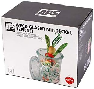 APS 12 Original WECK Gläser 160 ml mit Deckel, Ø 6 cm, H: 8 cm, Mini-Sturzform mit Glasdeckel, Einma