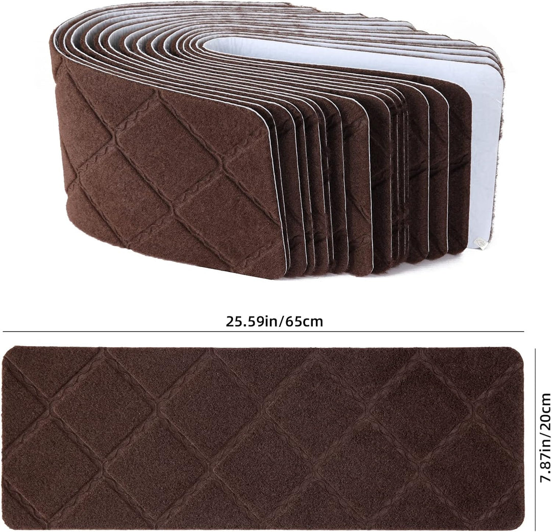 YISUN Treppenmatten Non Slip 15Pcs, Treppenstufen Matten Selbstklebend, Treppenteppich Braun Rechtec