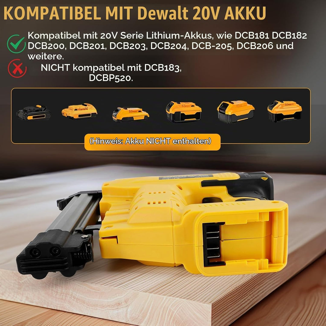 Verbesserter 18GA Akku-Nagler, kompatibel mit Dewalt 20V-Akku, bürstenloser Nagler, elektrischer Tac