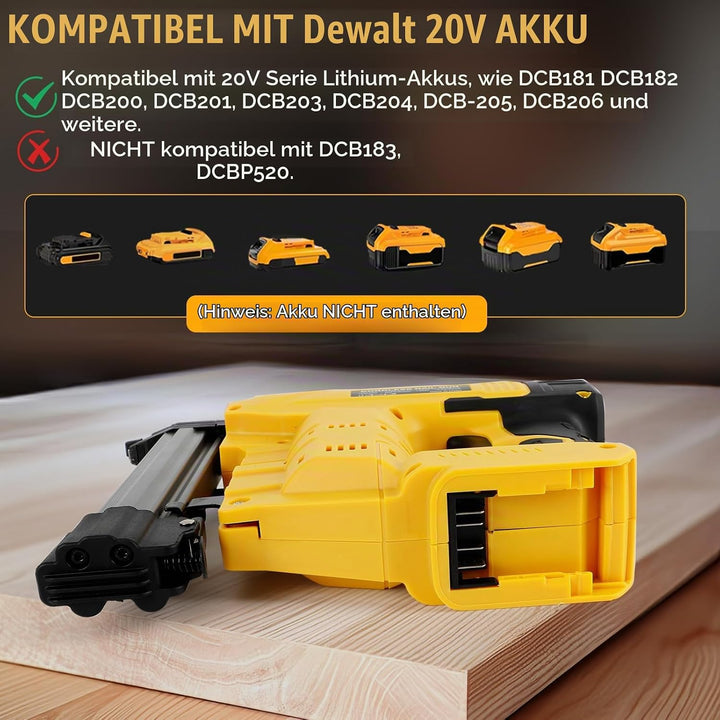 Verbesserter 18GA Akku-Nagler, kompatibel mit Dewalt 20V-Akku, bürstenloser Nagler, elektrischer Tac