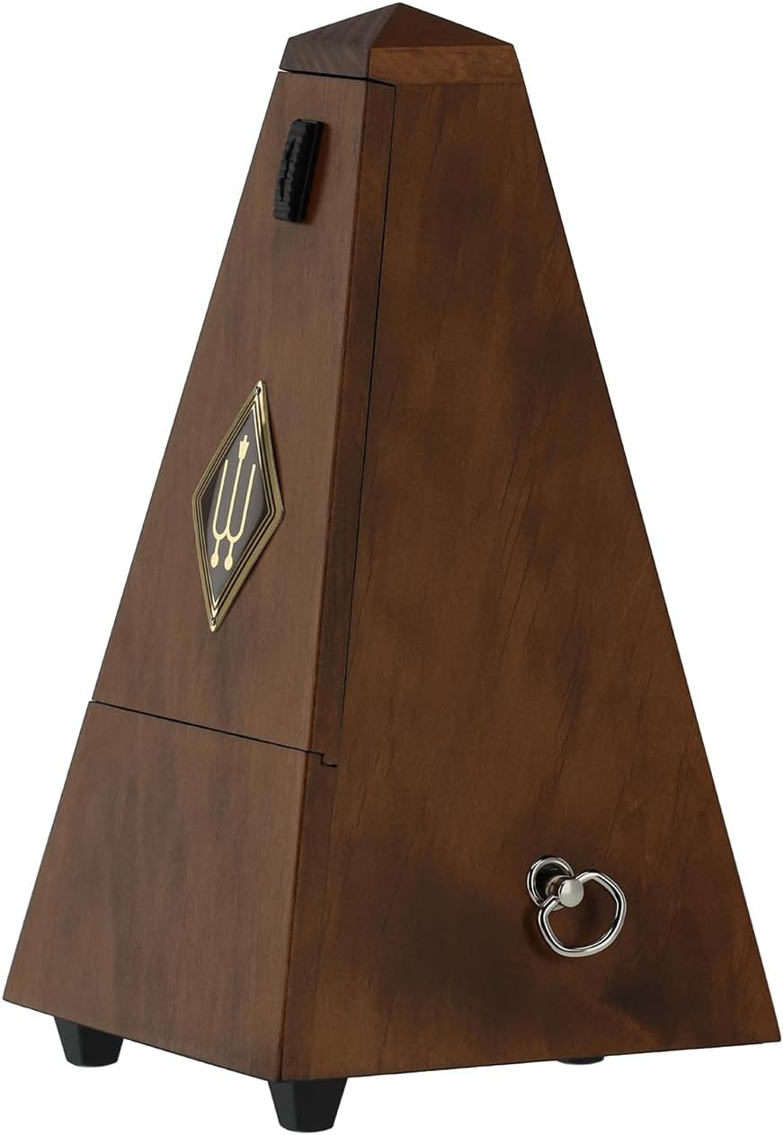 Wittner Metronom 803M Holzgehäuse ohne Glocke Taktell Pyramidenform nussbraun matt, nussbraun matt
