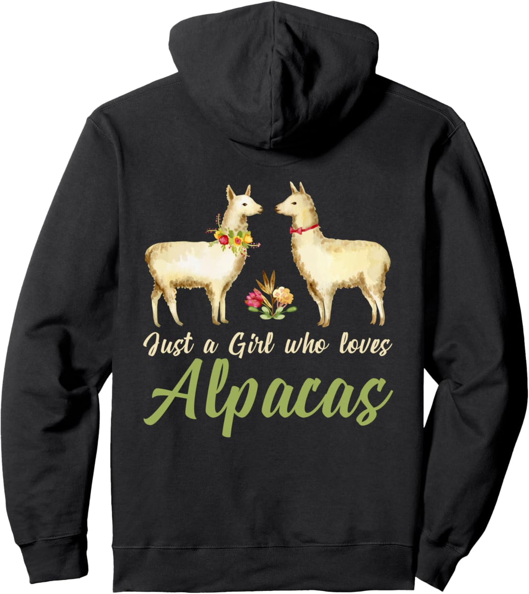 Nur ein Mädchen das Alpakas liebt Lustiges Süsses Alpaka Pullover Hoodie