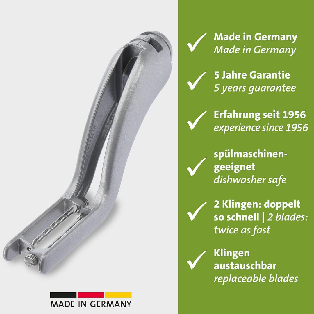 Westmark Gemüse-Doppelschäler, Spargel-Schäler, Edelstahlklingen, Peel-Star, Aluminium, lebensmittel
