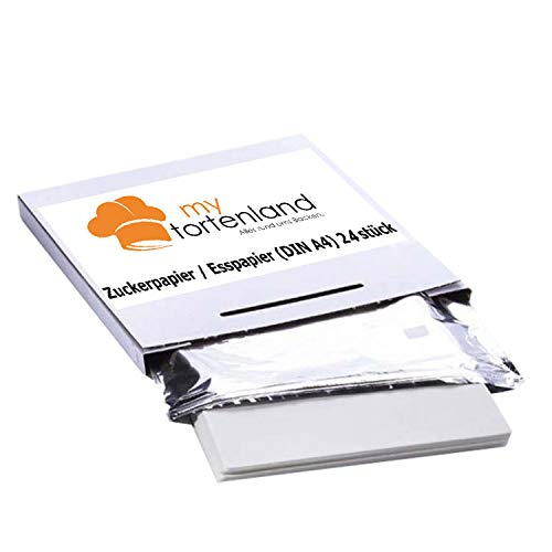 Dekorpapier (Fondant Druckpapier) SLIM DIN A4 (21 x 29 cm) 24 Stück