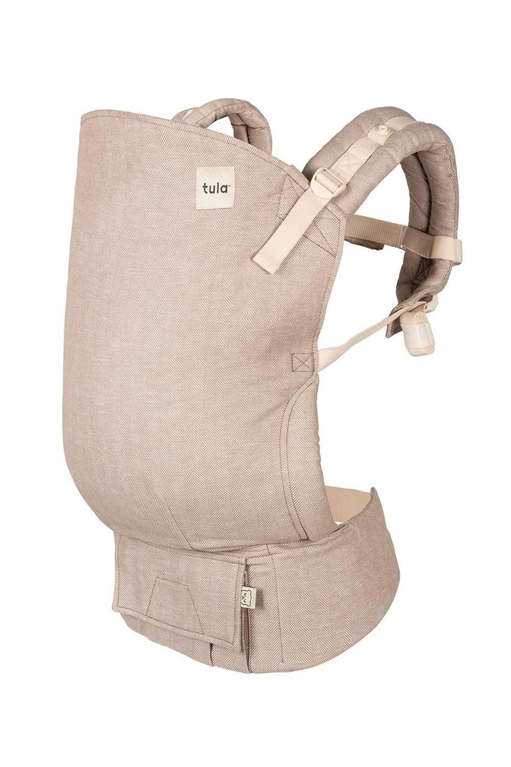Tula Toddler Linen Babytrage für Kleinkinder, Ergonomische Kindertrage Bauchtrage Rückentrage, Sand